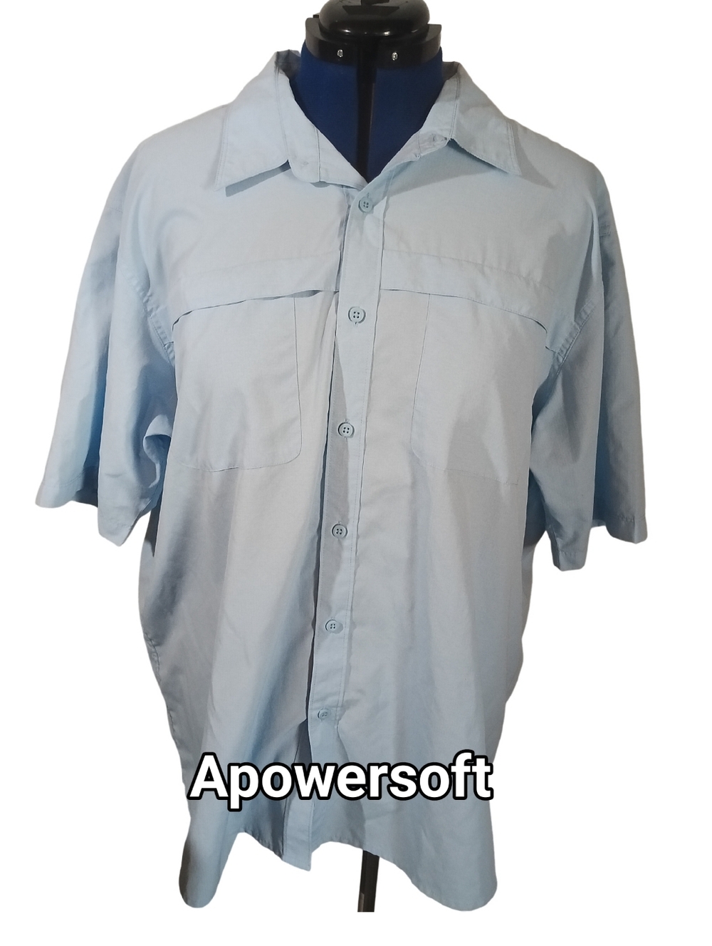 Men's Outdoor Fishing Hiking Button Front Shirt Quick Dry Size 2XL